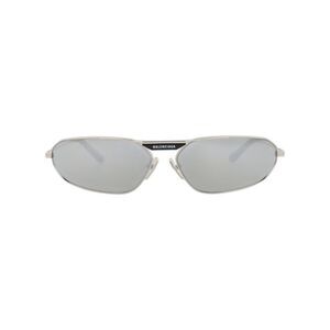 Balenciaga Shield-Frame Metal Sunglasses Silver Mens